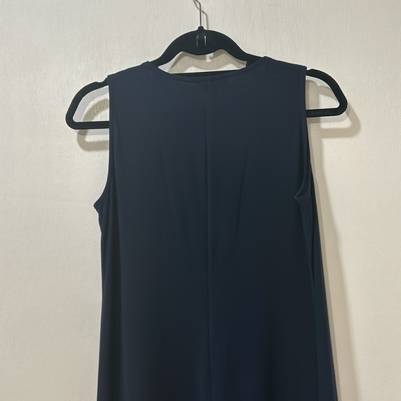 MSK WOMENS SLEEVELESS CASUAL  DRESS NAVY WITHE ALINE SILHOUETTE Sz MD - Picture 8 of 9